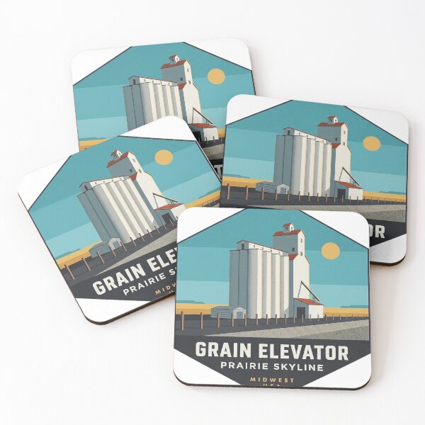Item preview, Grain Elevator Sticker - Modern Retro Geometric Hexagon Badge designed and sold by DetourDgn.