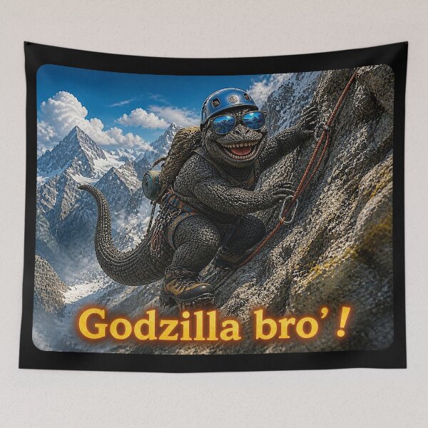 Item preview, Godzilla Bro': Climbing a mountain designed and sold by NubesDesignCH.