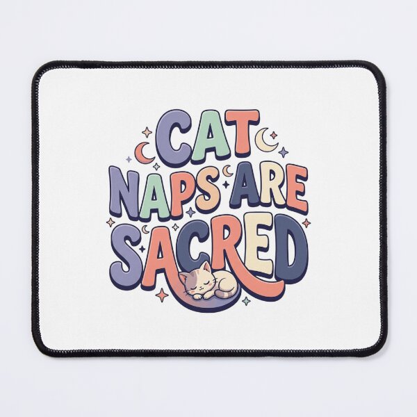 Item preview, Cat Naps Are Sacred Cozy Retro Typography Sleepy Kitty Quote    designed and sold by mood-draftsman.