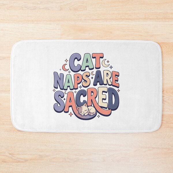 Item preview, Cat Naps Are Sacred Cozy Retro Typography Sleepy Kitty Quote    designed and sold by mood-draftsman.