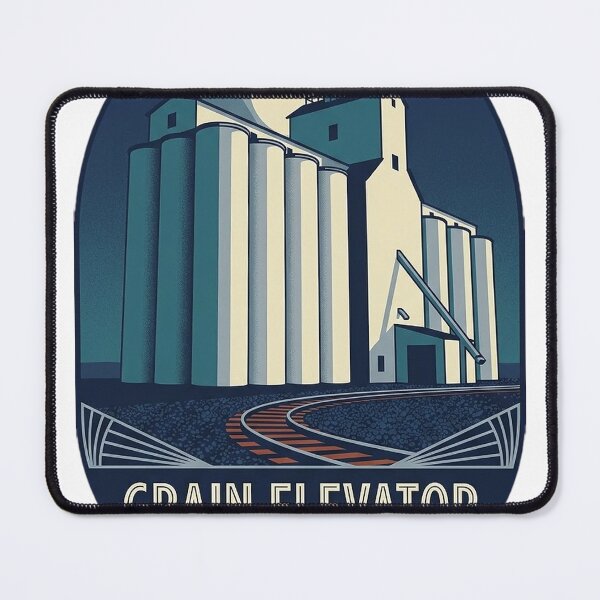 Item preview, Grain Elevator Art Deco Sticker - Moonlit Nebraska Prairie designed and sold by DetourDgn.