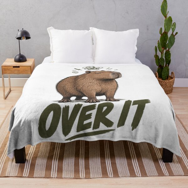 Item preview, Over It Vibe – Ironic Sarcastic Capybara designed and sold by SimonasPeace.