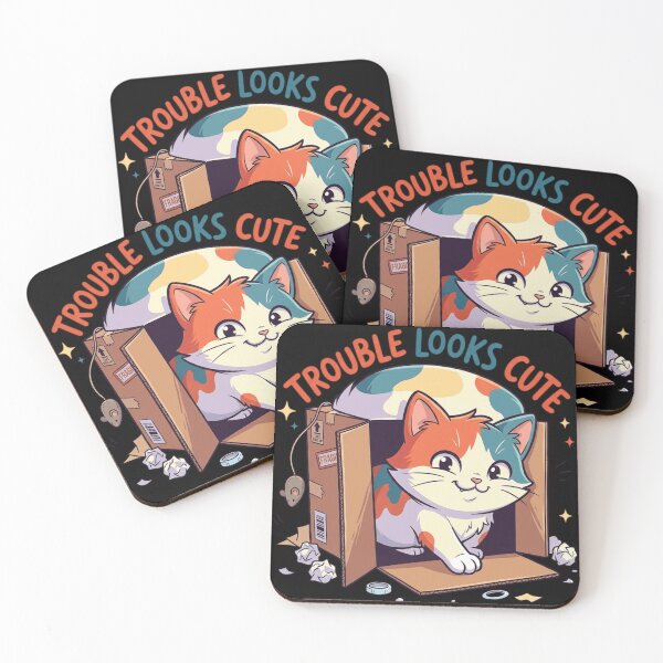 Item preview, Trouble Looks Cute Mischievous Cat in Box Funny Kitty  designed and sold by mood-draftsman.