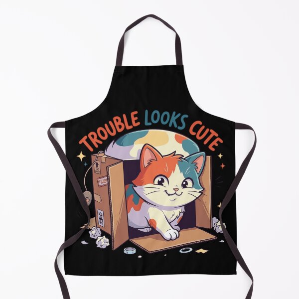 Item preview, Trouble Looks Cute Mischievous Cat in Box Funny Kitty  designed and sold by mood-draftsman.