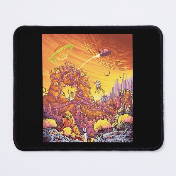Item preview, Alien Planet Landscape Orange Sky Eyeball Rocks Flying Saucer designed and sold by Perdunegatax.