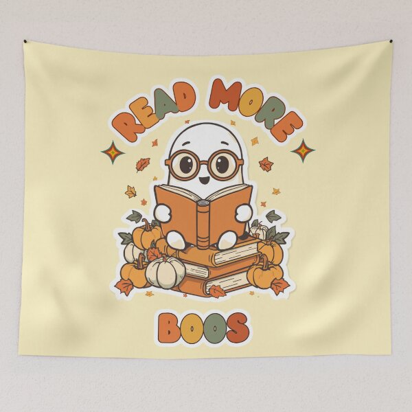 Item preview, Read More Boos Retro Ghost Reader Spooky Halloween designed and sold by ArtsyExplorer.