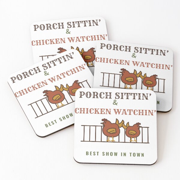 Item preview, Porch Sittin and Chicken Watchin Funny Southern Chicken designed and sold by HenAndHeller.