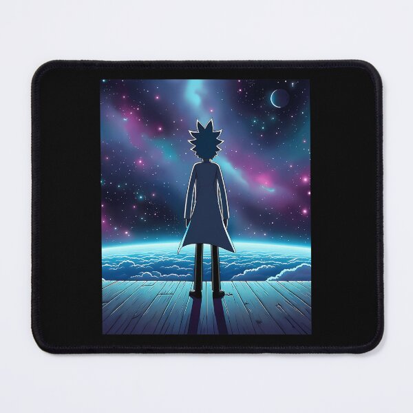 Item preview, Scientist Character Silhouette Standing On Wooden Deck Edge Galaxy Horizon designed and sold by Perdunegatax.