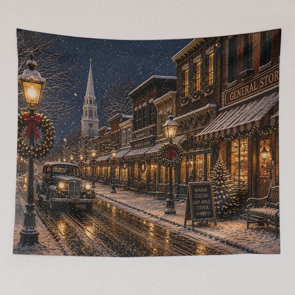 Item preview, Vintage Christmas Main Street in Small Town America designed and sold by PuzzlingRooster.