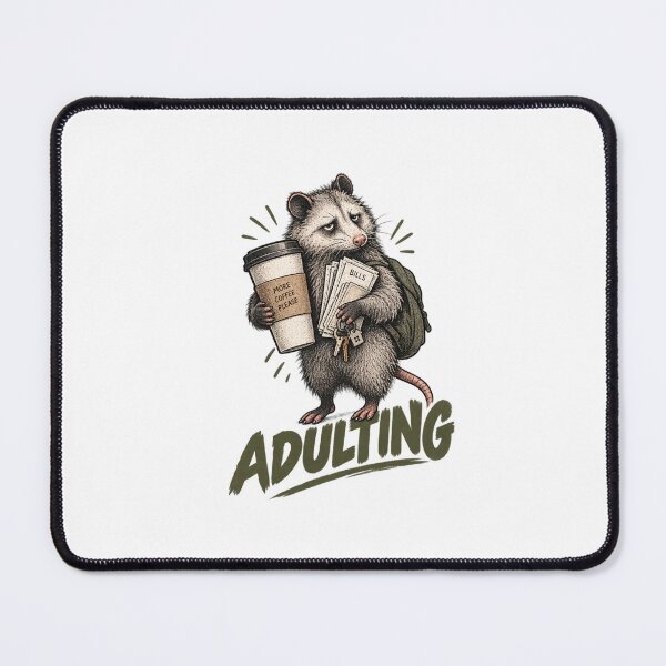 Item preview, Adulting Opossum – Funny Stressed Opossum Meme designed and sold by SimonasPeace.
