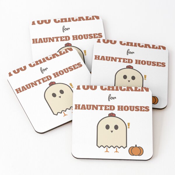 Item preview, Too Chicken for Haunted Houses Funny Halloween Chicken designed and sold by HenAndHeller.