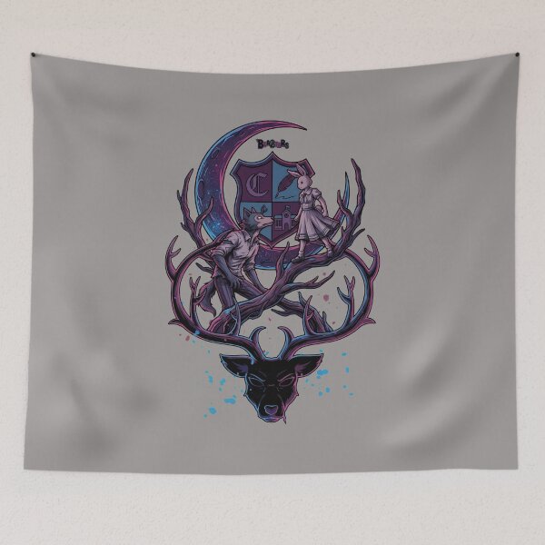 Item preview, Deer Antler Moon Wolf Girl Crossover Tee-29 designed and sold by BiancaKhams.