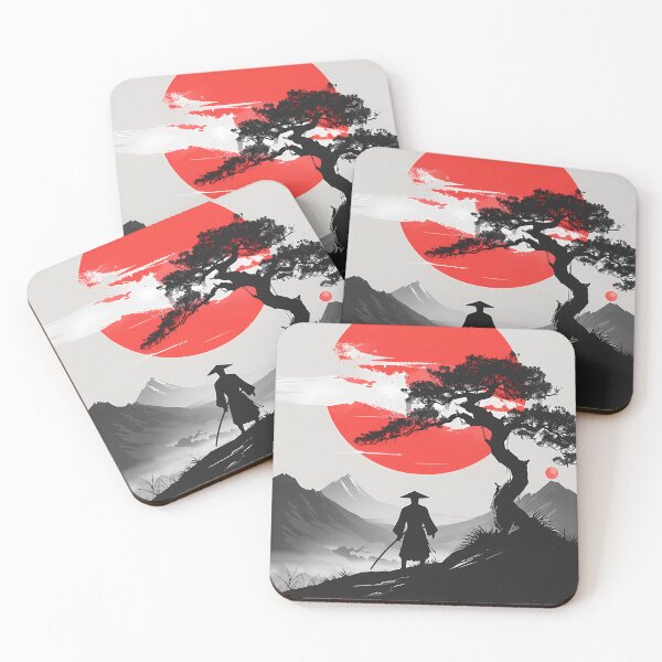 Item preview, Samurai under the Red Sun – Minimalist Japanese Art designed and sold by Artdavesalzburg.