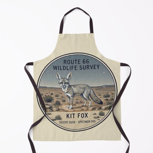 Item preview, Kit Fox Desert Dusk Route 66 Wildlife Badge designed and sold by CalmCapy Co.