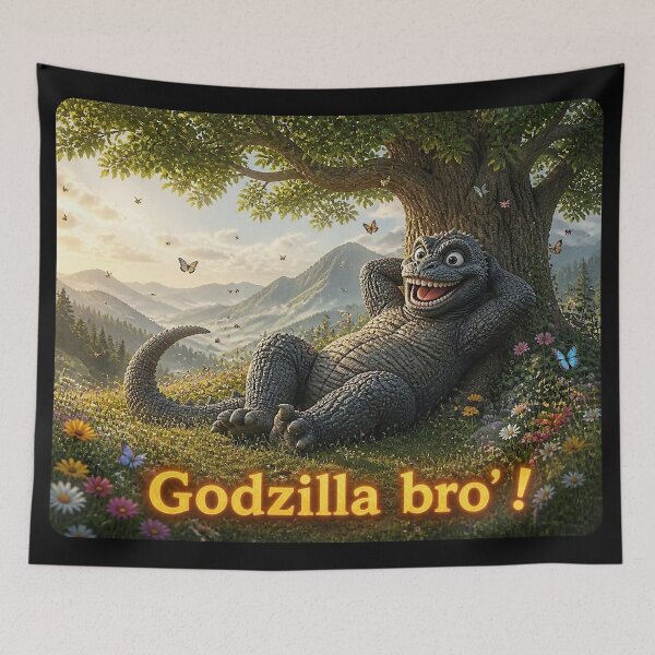 Item preview, Godzilla Bro': Resting under a tree designed and sold by NubesDesignCH.