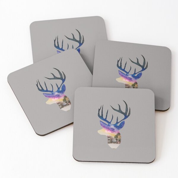 Item preview, Deer Galaxy Tent Forest Silhouette Art-79 designed and sold by MarcEitel.