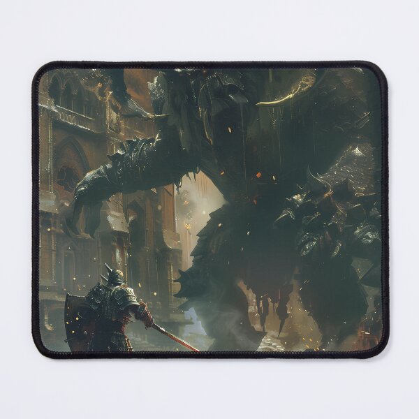 Item preview, Epic battle: Dark fantasy knight versus horned demon designed and sold by Artdavesalzburg.