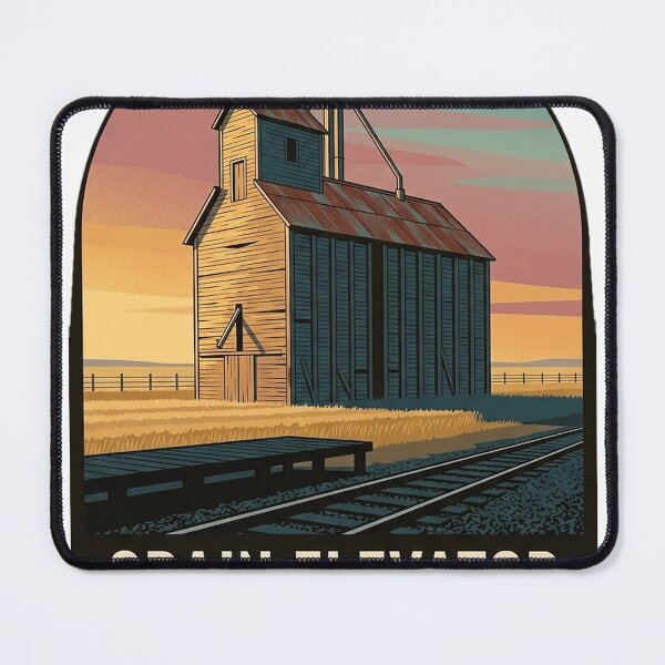 Item preview, Grain Elevator Prairie Vintage Travel Badge Sticker - Great Plains Wooden Elevator Retro WPA Style designed and sold by DetourDgn.