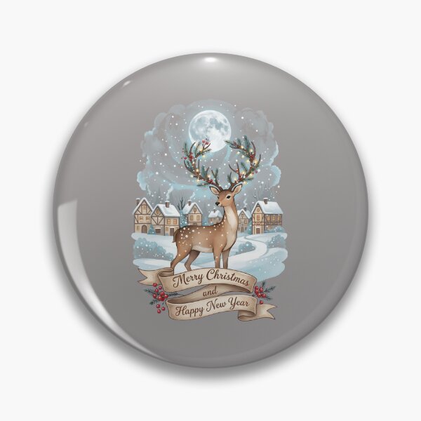 Item preview, Deer in Snowy Village Window Merry Christmas-18 designed and sold by MarcEitel.