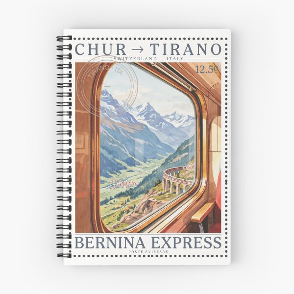 Item preview, Bernina Express • Chur to Tirano • Switzerland to Italy Railway Stamp designed and sold by stickercuffs.