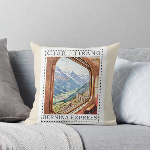 Item preview, Bernina Express • Chur to Tirano • Switzerland to Italy Railway Stamp designed and sold by stickercuffs.