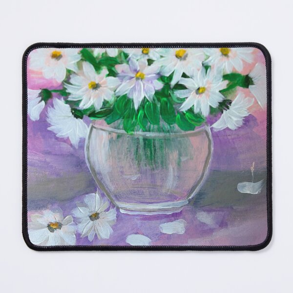 Item preview, White Daisies in Glass Vase Acrylic Painting designed and sold by AniLisa.