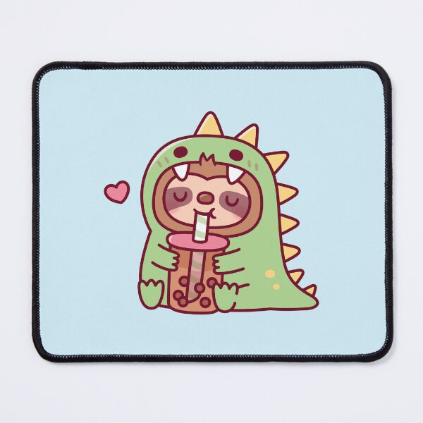 Item preview, Cute Sloth In Dinosaur Costume Loves Boba Tea designed and sold by rustydoodle.