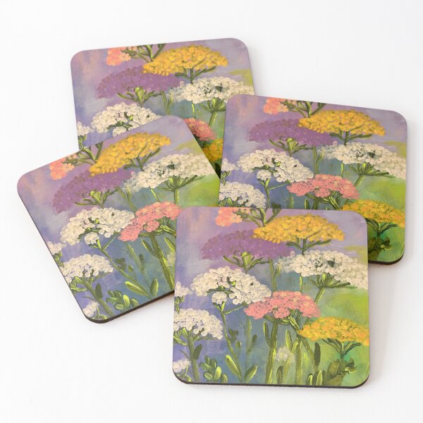 Item preview, Colorful Yarrow Flowers Acrylic Painting designed and sold by AniLisa.