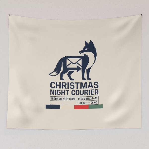 Item preview, Fox Art Christmas Night Courier Delivery Graphic designed and sold by SplashTastic.