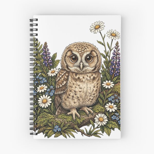 Item preview, Cute Baby Owl Wildflower Vintage Woodland Illustration designed and sold by lovepower.