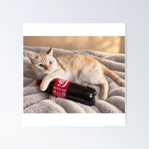 Item preview, Gato Pitufin con MichiCola Edicion Reciclaje designed and sold by MichiCuteCat.