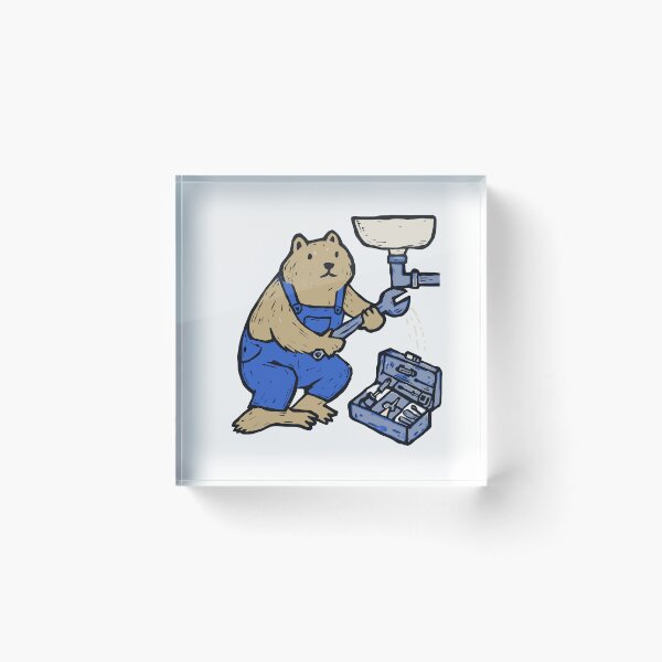 Item preview, Plumber Beaver Fixing a Pipe designed and sold by BysonDesigns.