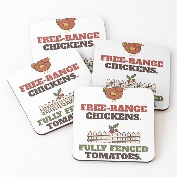 Item preview, Free Range Chickens Fully Fenced Tomatoes Funny Chicken Garden designed and sold by HenAndHeller.