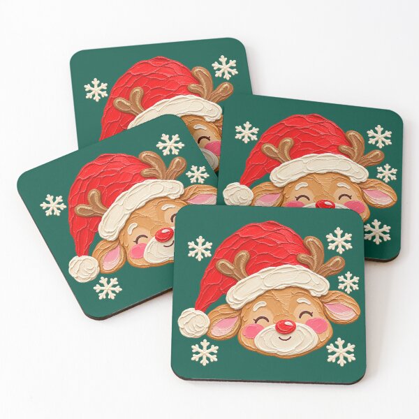 Item preview, Cute Christmas Reindeer in Red Santa Hat designed and sold by SayMaria.