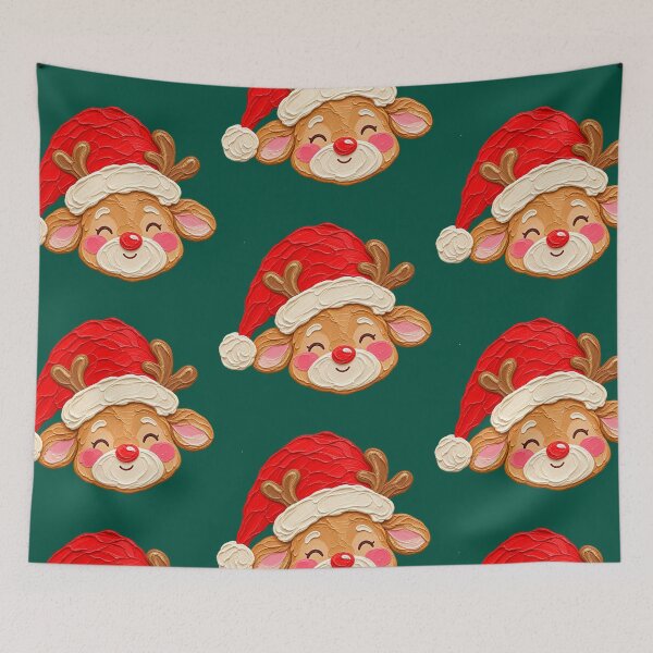 Item preview, Cute Christmas Reindeer in Red Santa Hat designed and sold by SayMaria.