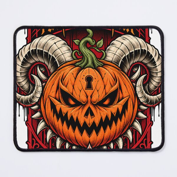 Item preview, Horned Pumpkin Demon – Gothic Occult Jack-O'-Lantern designed and sold by ZayCreates.