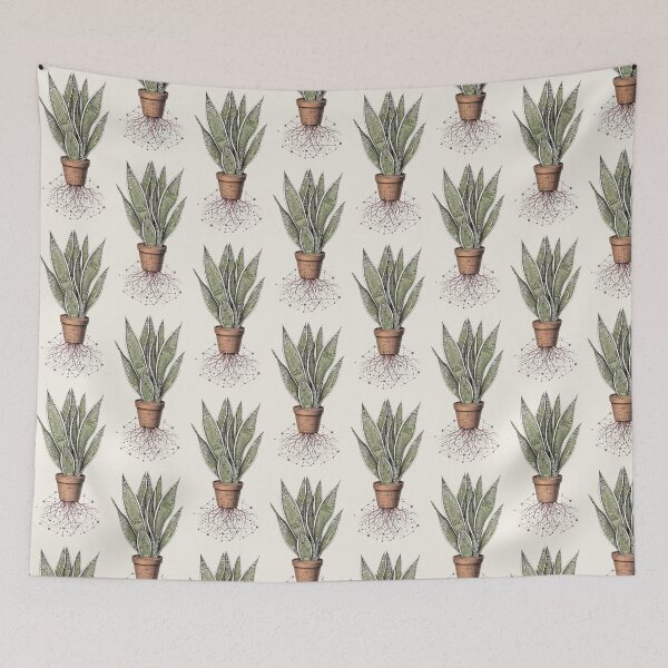 Item preview, Snake Plant Cyber Circuit - Vintage Botanical Sansevieria Engraving designed and sold by Aisha Reda.