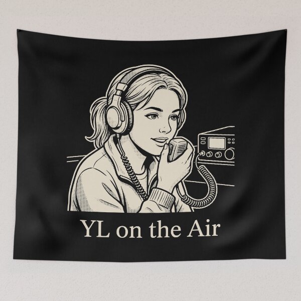 Item preview, YL on the Air Female Ham Radio Operator designed and sold by Sekla-Studio.