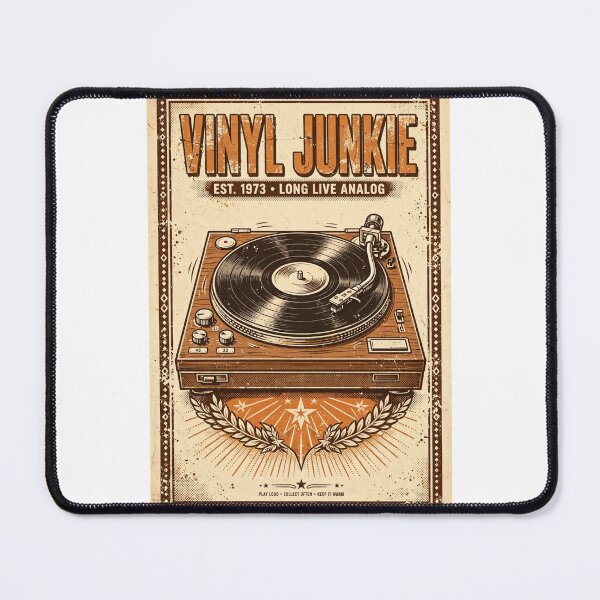 Item preview, Vinyl Junkie Vintage Turntable Design - Retro Record Collector Gift designed and sold by FakePeopleSuck.