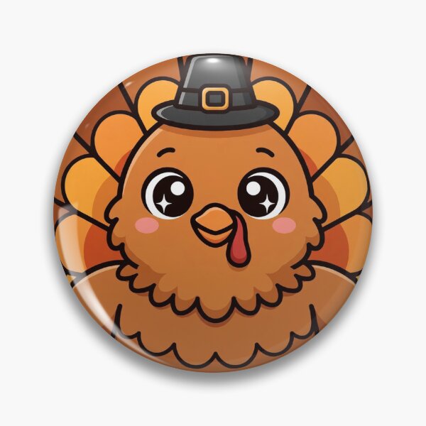 Item preview, Cute Turkey Pilgrim Hat Thanksgiving Sticker designed and sold by CalderVeritas.
