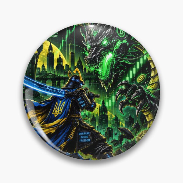 Item preview, Cyberpunk Samurai vs Crypto Market Dragon designed and sold by ValhallaHub.
