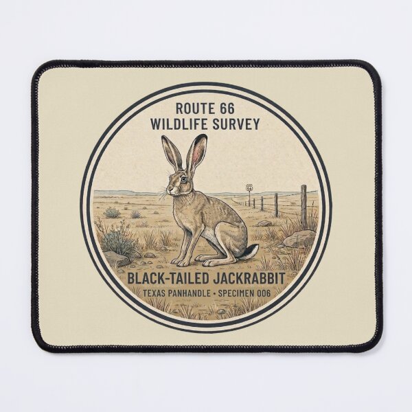 Item preview, Black-tailed Jackrabbit Route 66 Wildlife Badge designed and sold by CalmCapy Co.