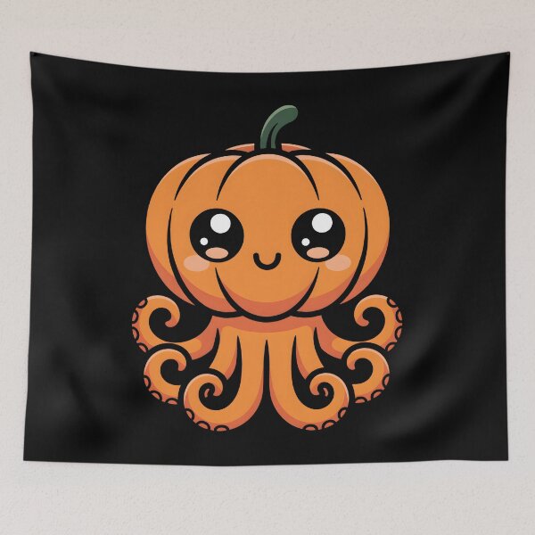 Item preview, 4.	Cute Pumpkin Octopus Autumn Halloween Character designed and sold by limanol.
