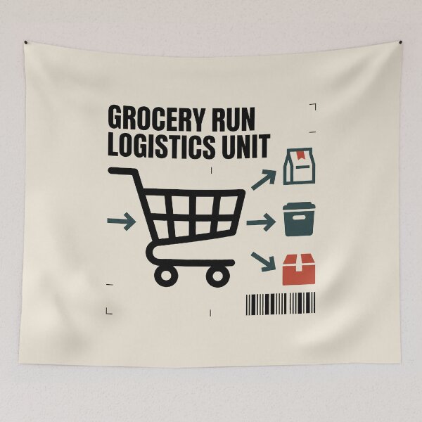 Item preview, Grocery Shopping Logistics Unit Minimalist Diagram designed and sold by SplashTastic.
