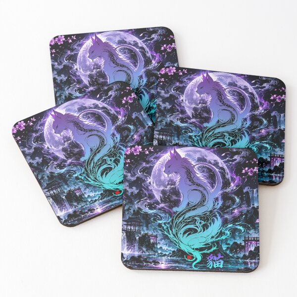 Item preview, Mystical Spirit Cat Moonlight Fantasy Asian designed and sold by Fei Long Design Hub.