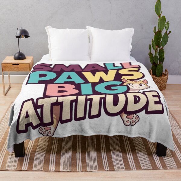 Item preview, Small Paws Big Attitude Sassy Cat Funny Kitty Typography  designed and sold by mood-draftsman.