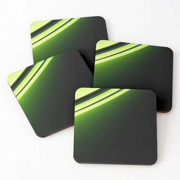 Item preview, Neon Green Curved Lines Abstract Dark Background designed and sold by benjamnherbrt.
