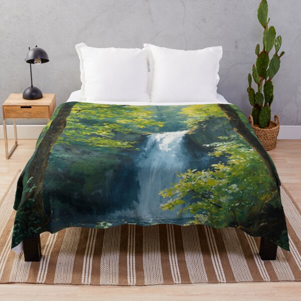Item preview, Waterfall Landscape Forest Art designed and sold by SeaStarAlex.
