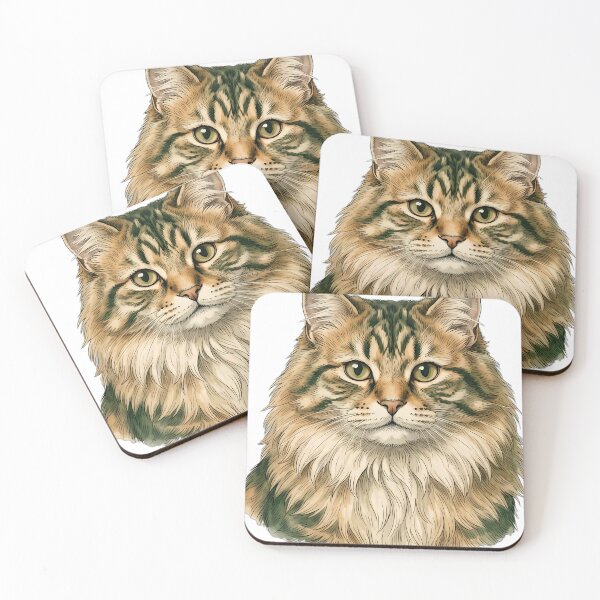 Item preview, Vintage Naturalist Siberian Cat Portrait — Antique Cat Breed Art designed and sold by Catch333.