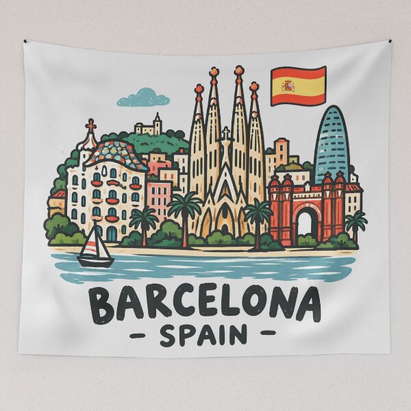 Item preview, Barcelona Spain Cute City designed and sold by HowToCanadian.